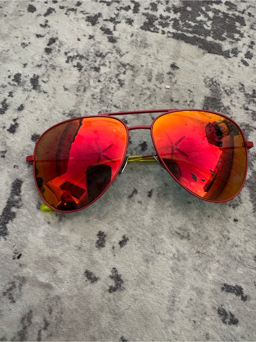 YSL Saint Laurent Surf Red Mirrored Aviator Sunglasses (Original Case Included)